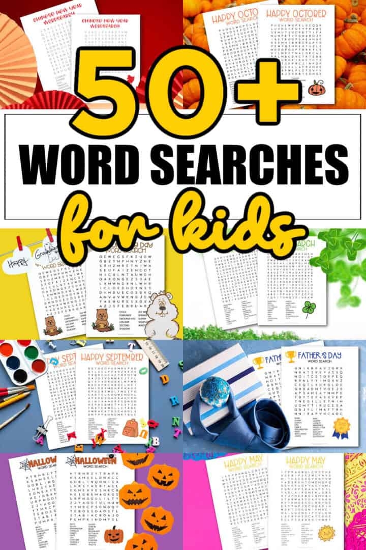 50 Free Printable Word Searches For Kids Made With HAPPY
