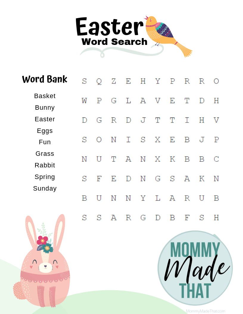 6 Fantastic Free Easter Word Search Printables