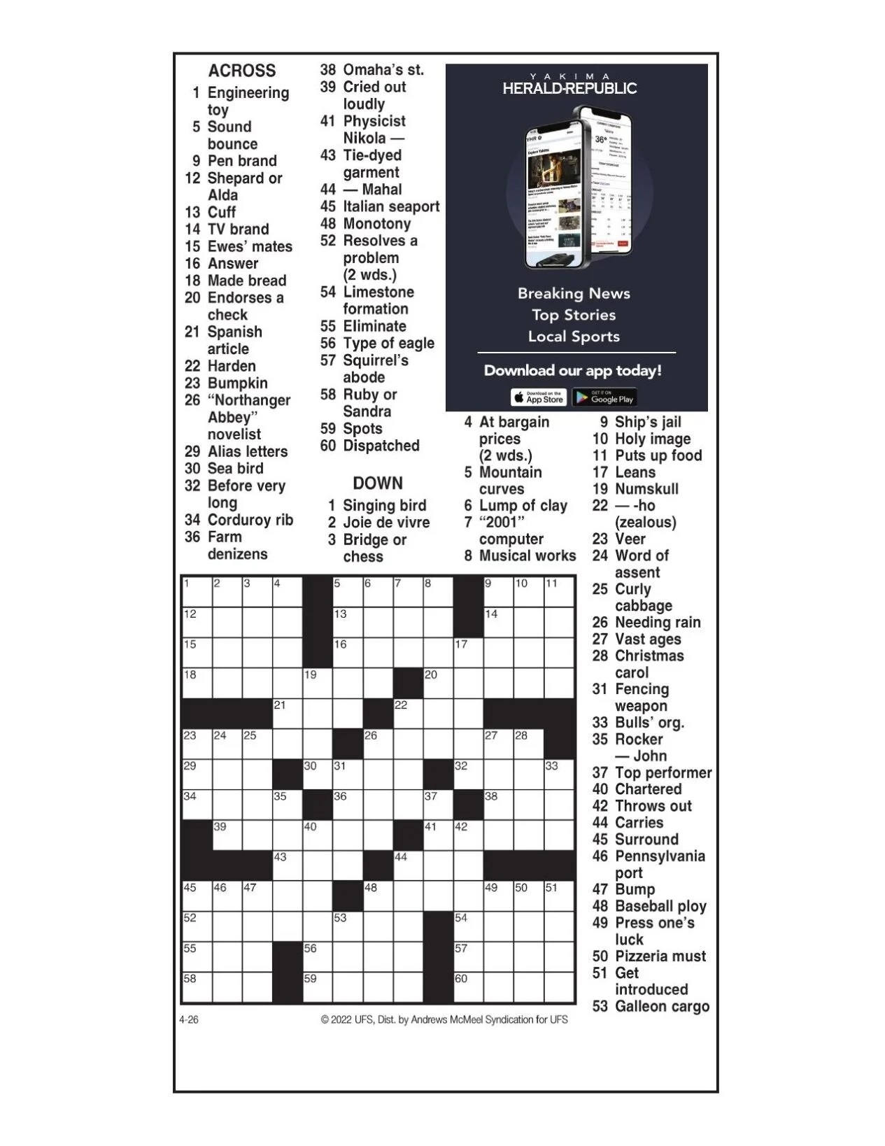 Andrews Mcmeel Crossword Answers Today Free Printable Mom Printable