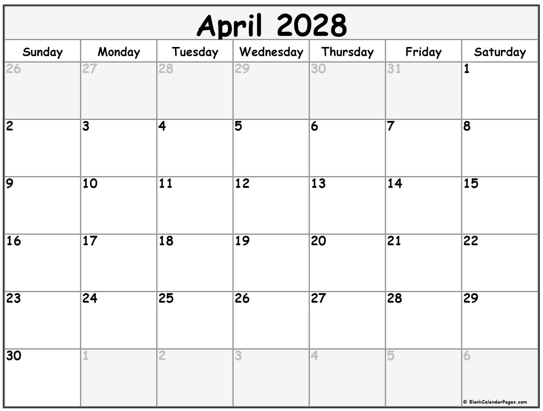 April 2028 Calendar Free Printable Calendars April 2028 Calendar Free Printable Calendars