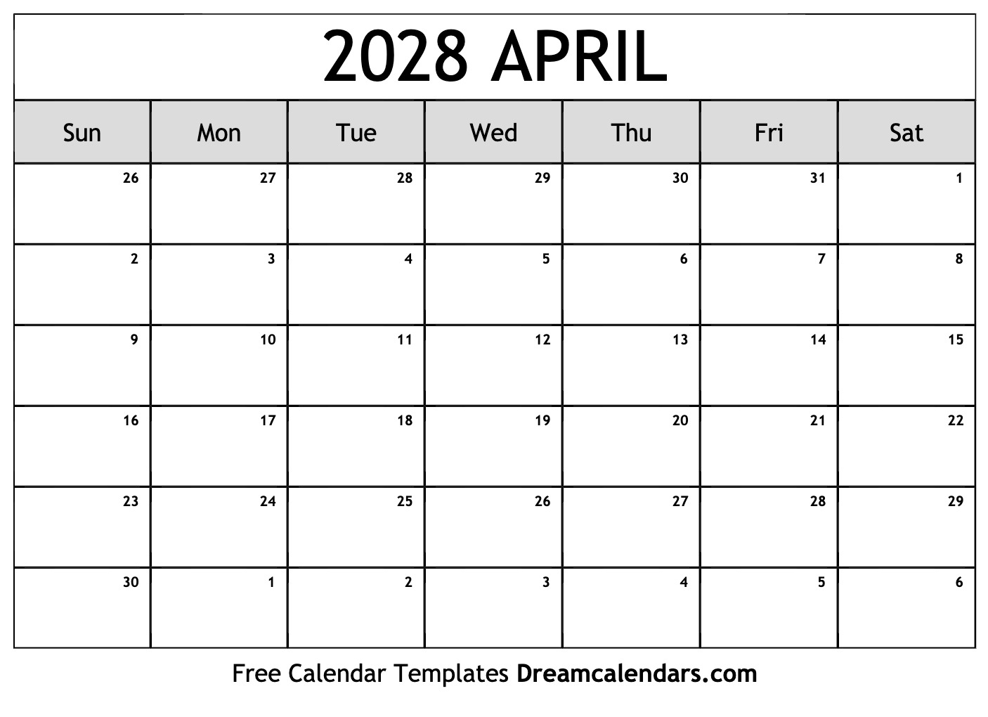 April 2028 Calendar Free Printable With Holidays And Observances April 2028 Calendar Free Printable With Holidays And Observances