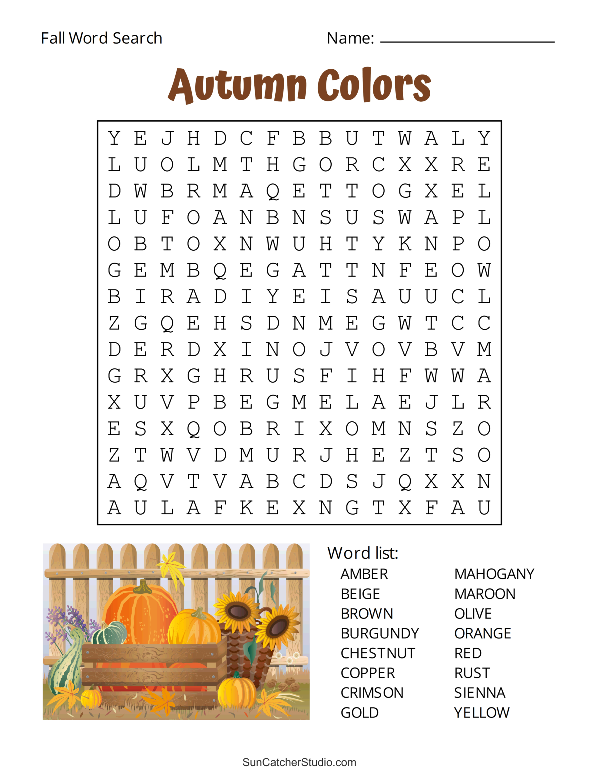 Autumn Word Search Easy Fall Word Search Autumn Word Search Easy Fall Word Search
