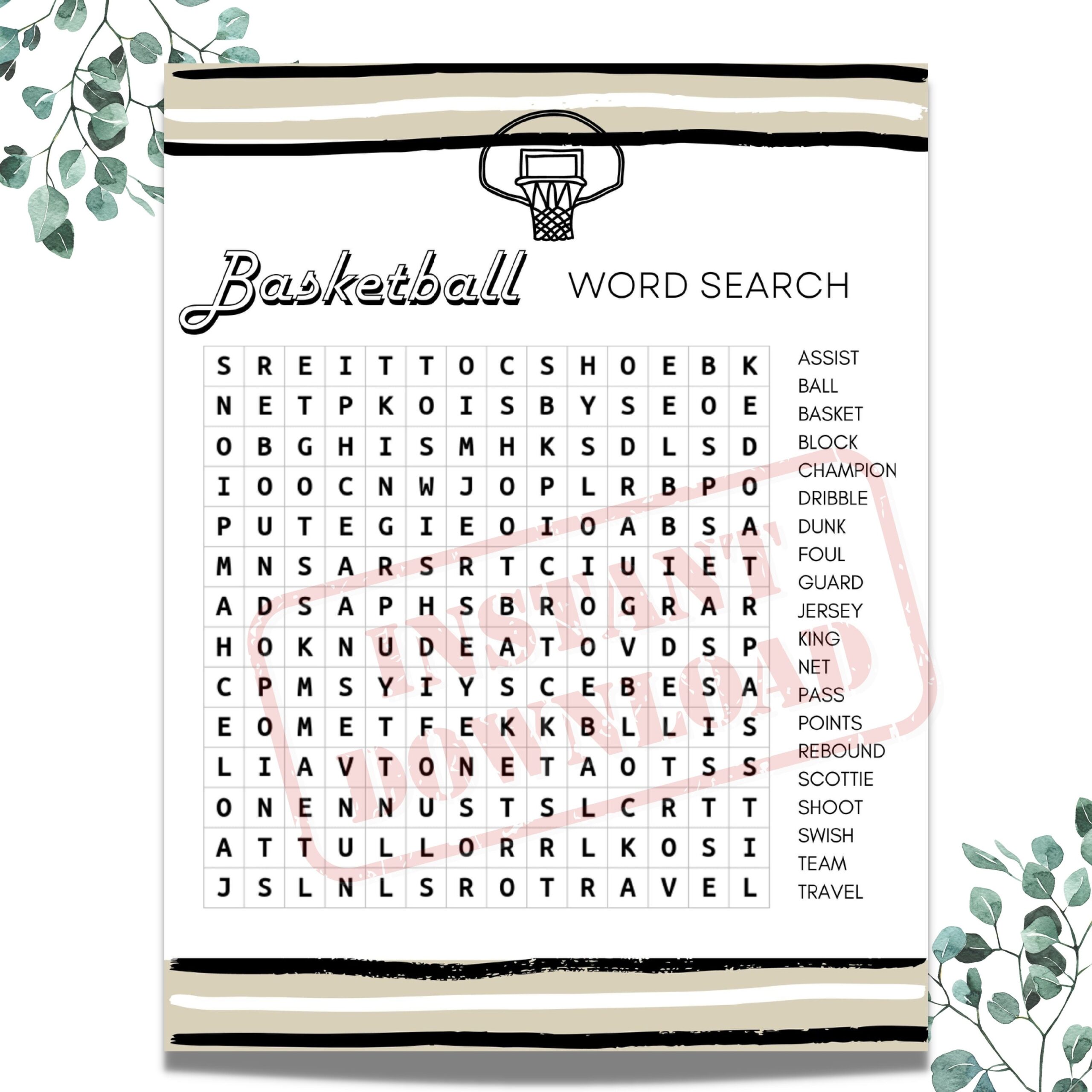 Basketball Word Search Puzzle Game Basketball Word Search Printable 