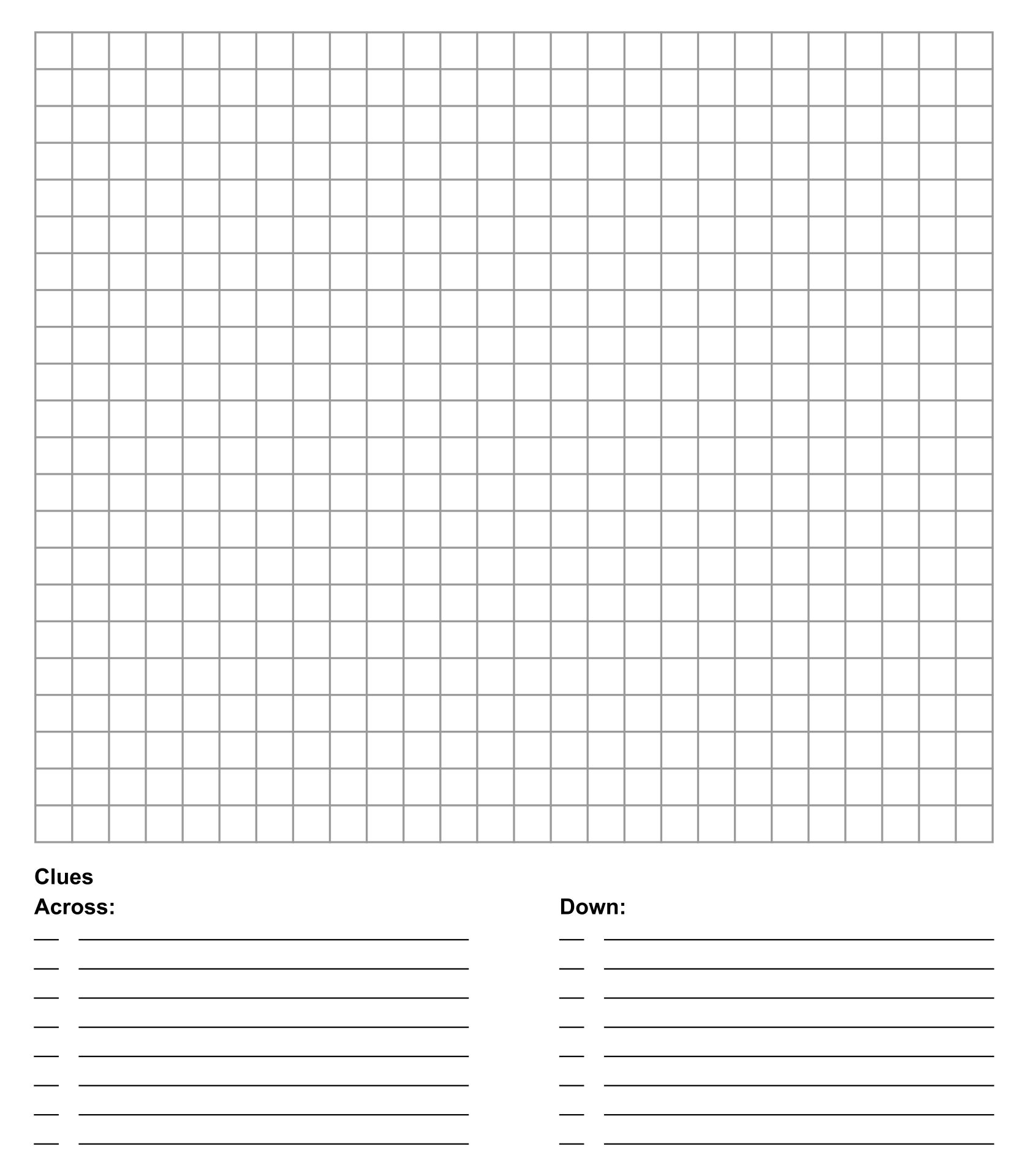 Blank Crossword Puzzle Template 10 Free PDF Printables Printablee Blank Crossword Puzzle Template 10 Free PDF Printables Printablee