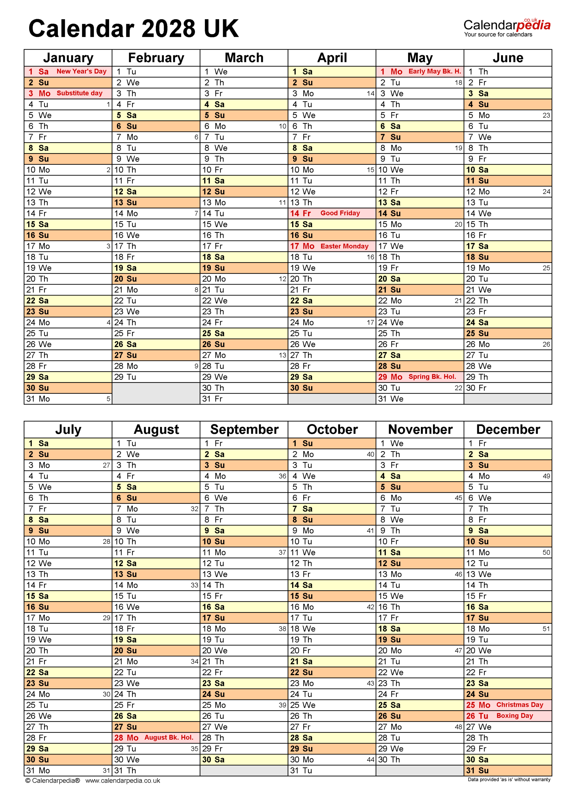 Calendar 2028 UK Free Printable PDF Templates Calendar 2028 UK Free Printable PDF Templates