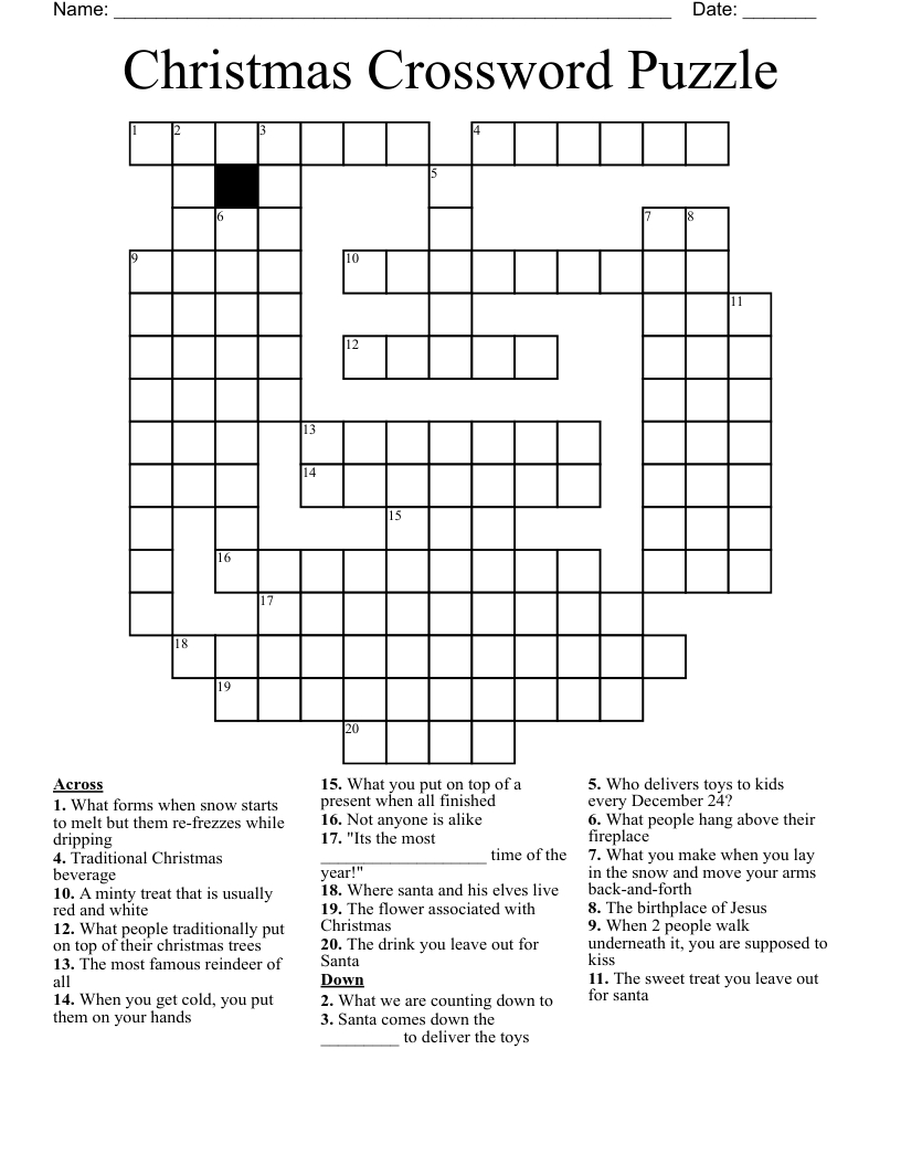Christmas Crosswords Printable FREE Printable HQ