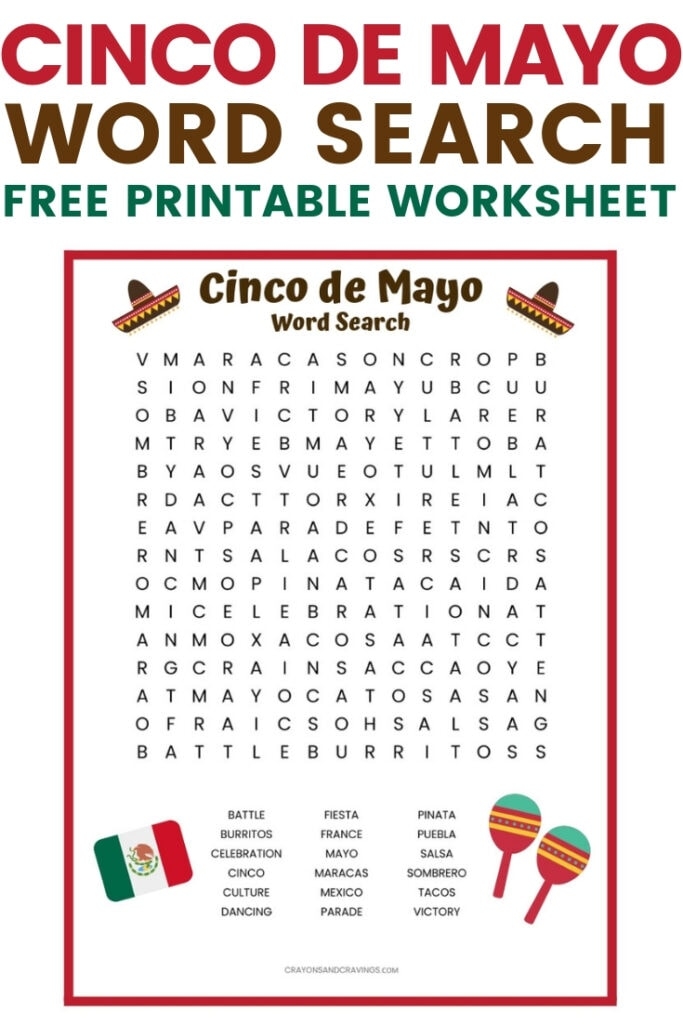 Cinco De Mayo Word Search Find A Free Printable
