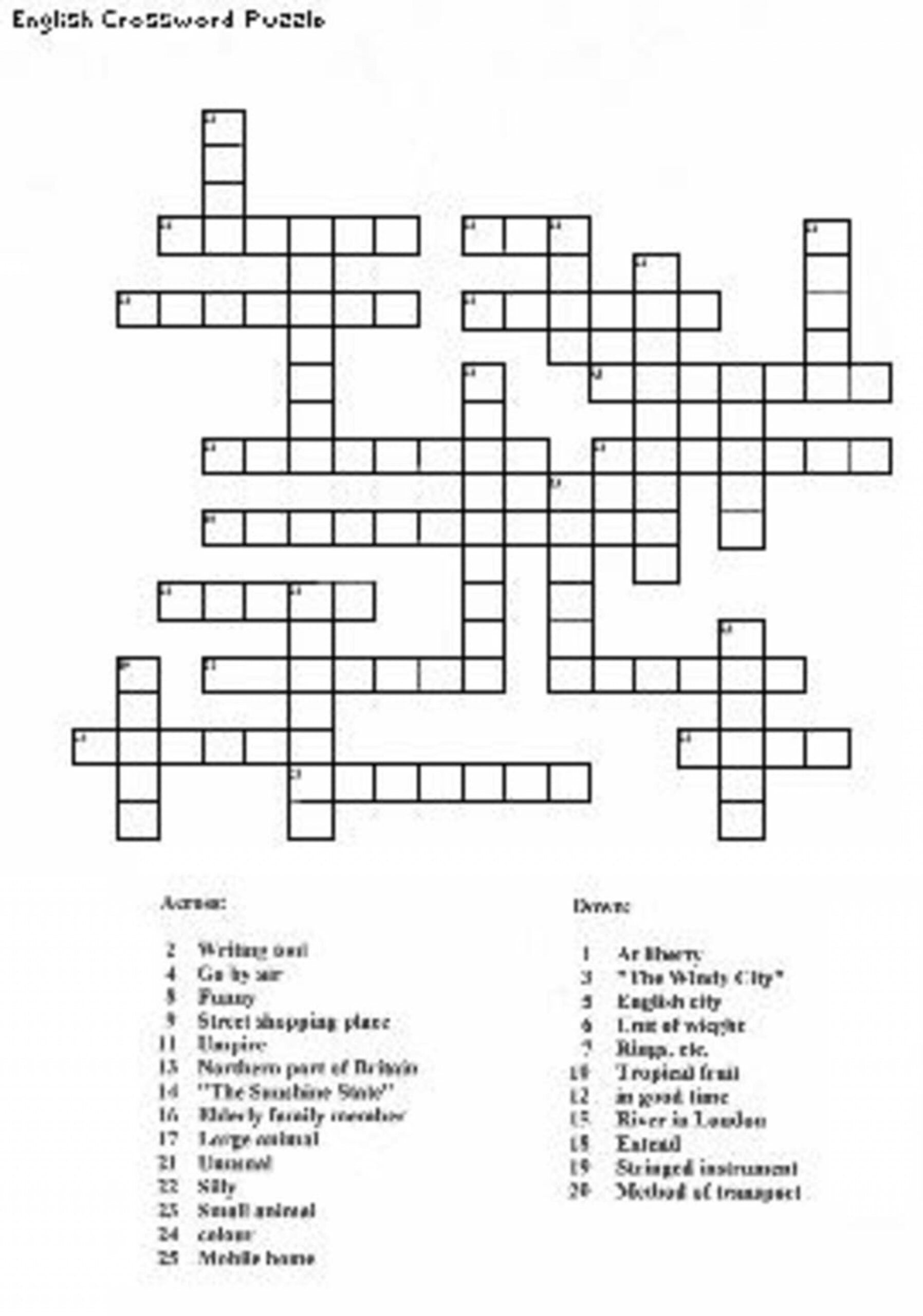 Create Your Own Crossword Free Printable Printable Templates