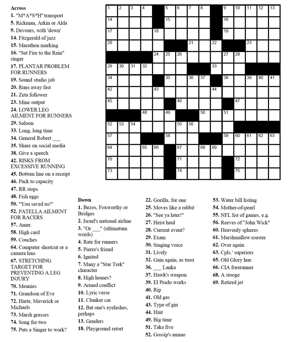 Crossword Puzzles With Answers Printable Printable JD