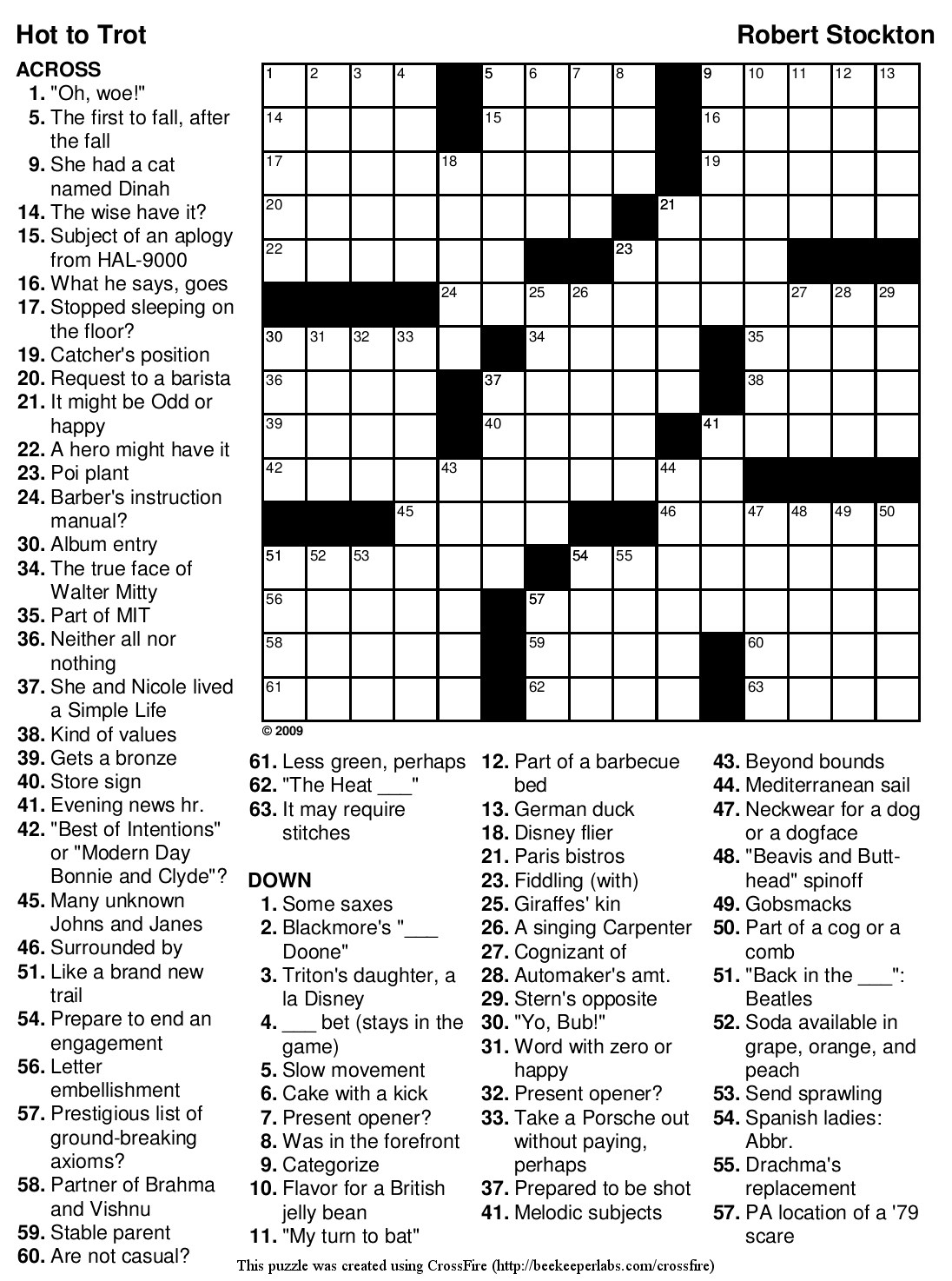 Daily Commuter Crossword Pdf Free Printable Crosswords