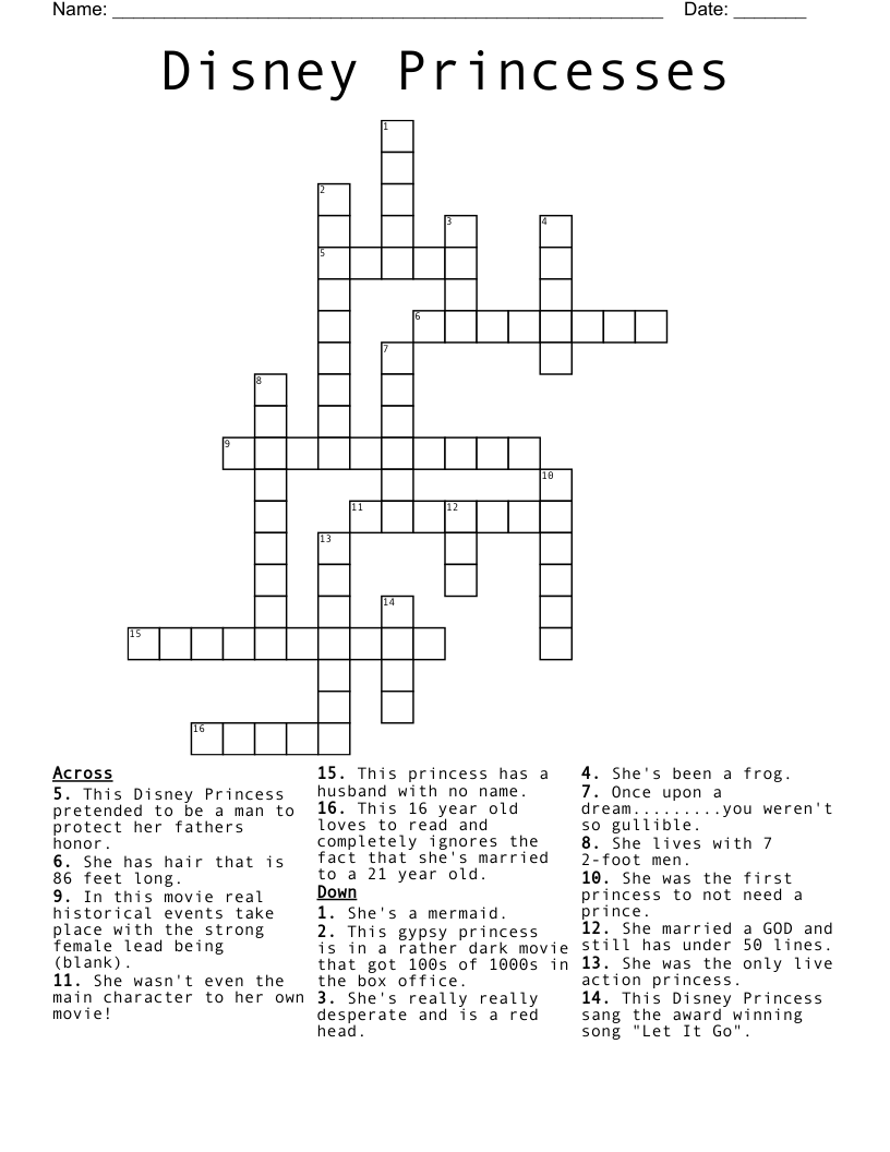 Disney Crossword Puzzles Printable Printable Free Templates Disney Crossword Puzzles Printable Printable Free Templates