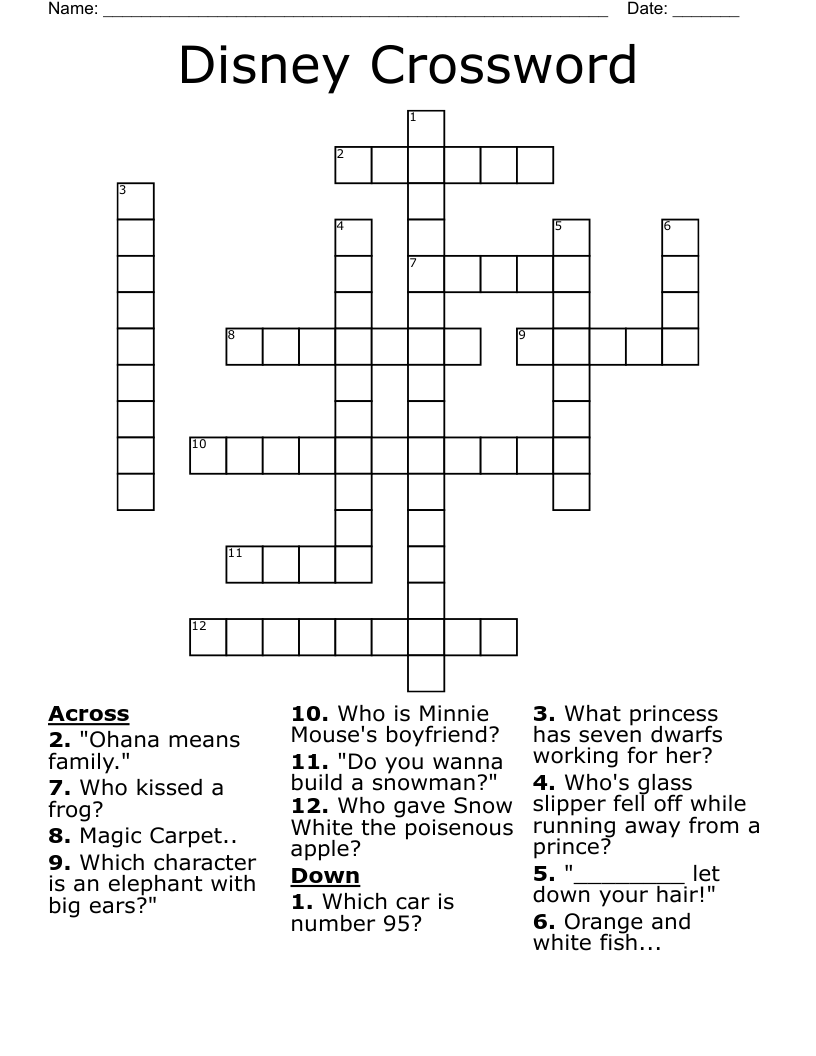 Disney Printable Crossword Puzzles UK Printable Hub Disney Printable Crossword Puzzles UK Printable Hub
