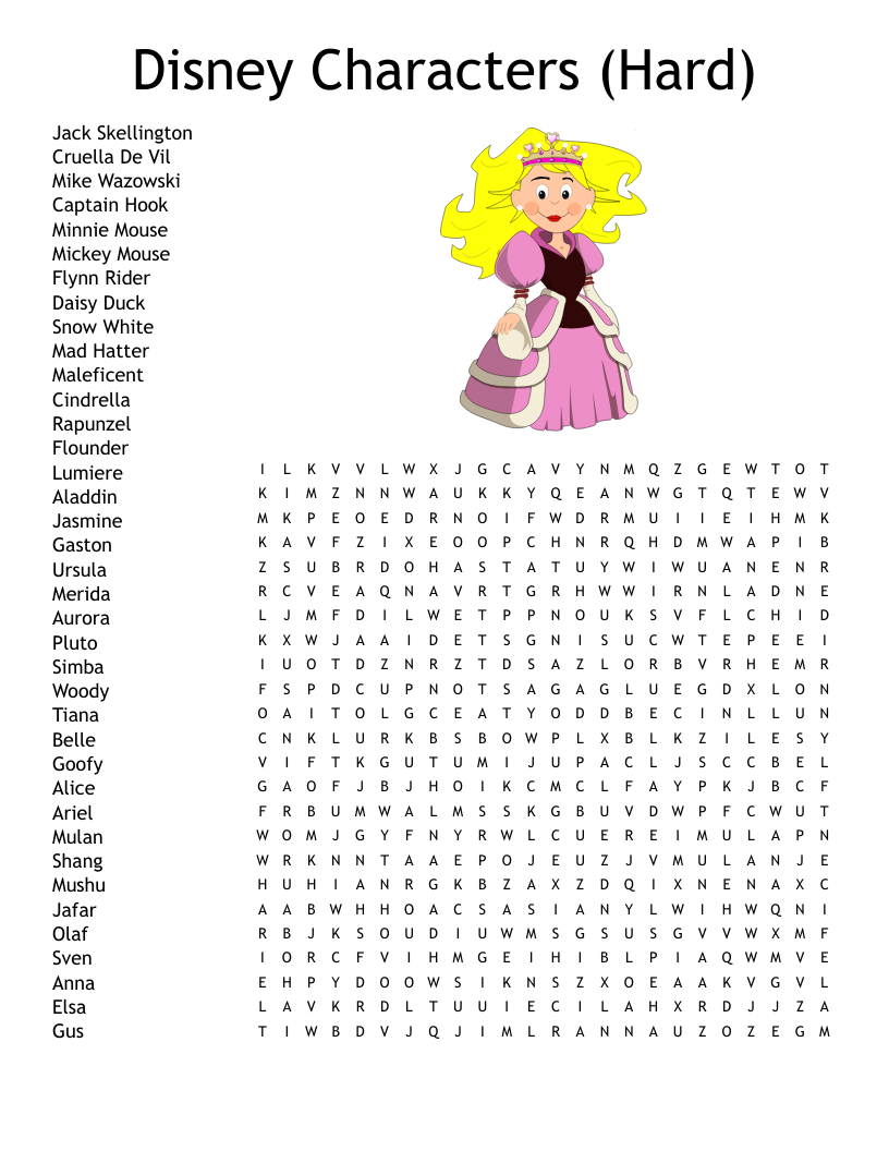 Disney Printable Word Searches