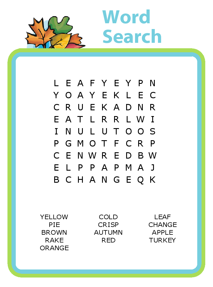 Easy Kids Word Search Printable Word Search Maker