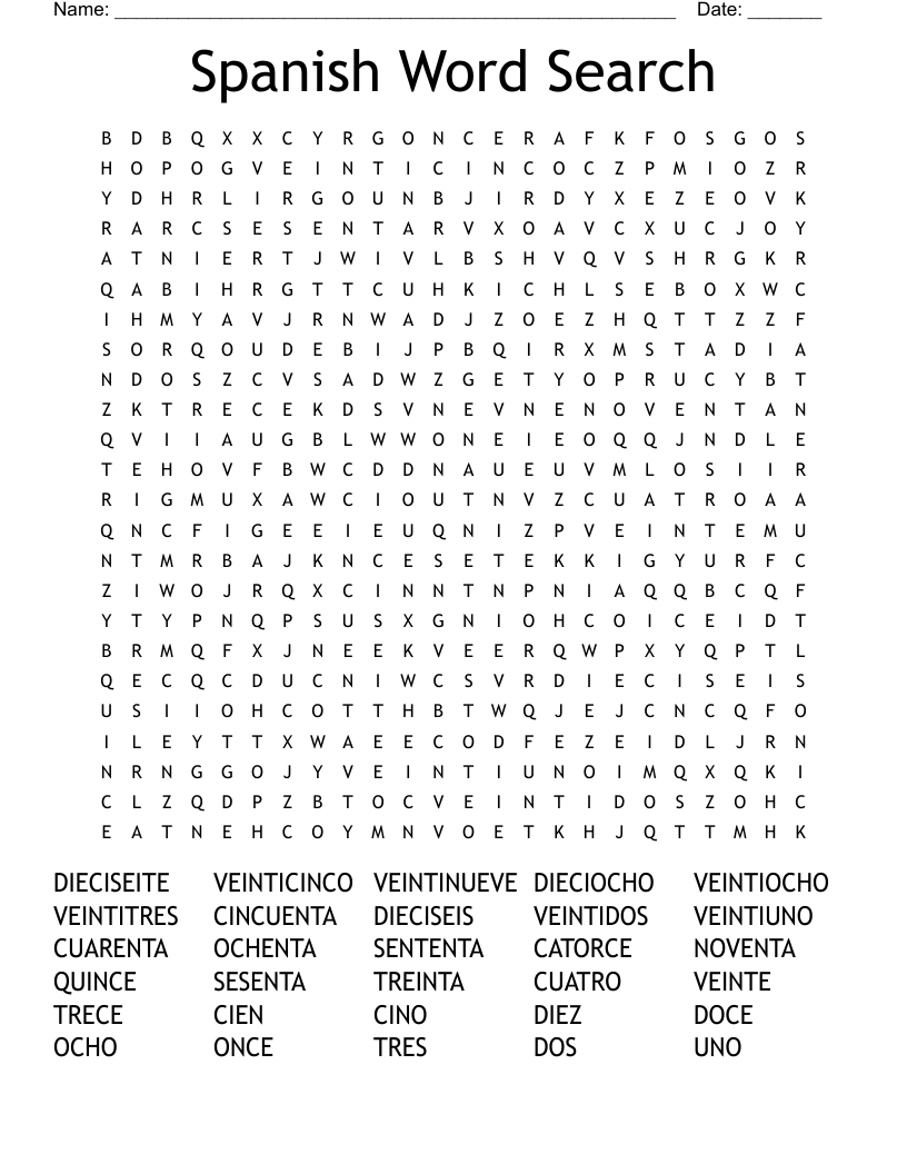 Easy Spanish Word Search Printable Word Search Maker Easy Spanish Word Search Printable Word Search Maker