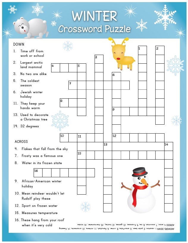 Easy Winter Crossword Puzzles Printable Emma Crossword Puzzles Easy Winter Crossword Puzzles Printable Emma Crossword Puzzles