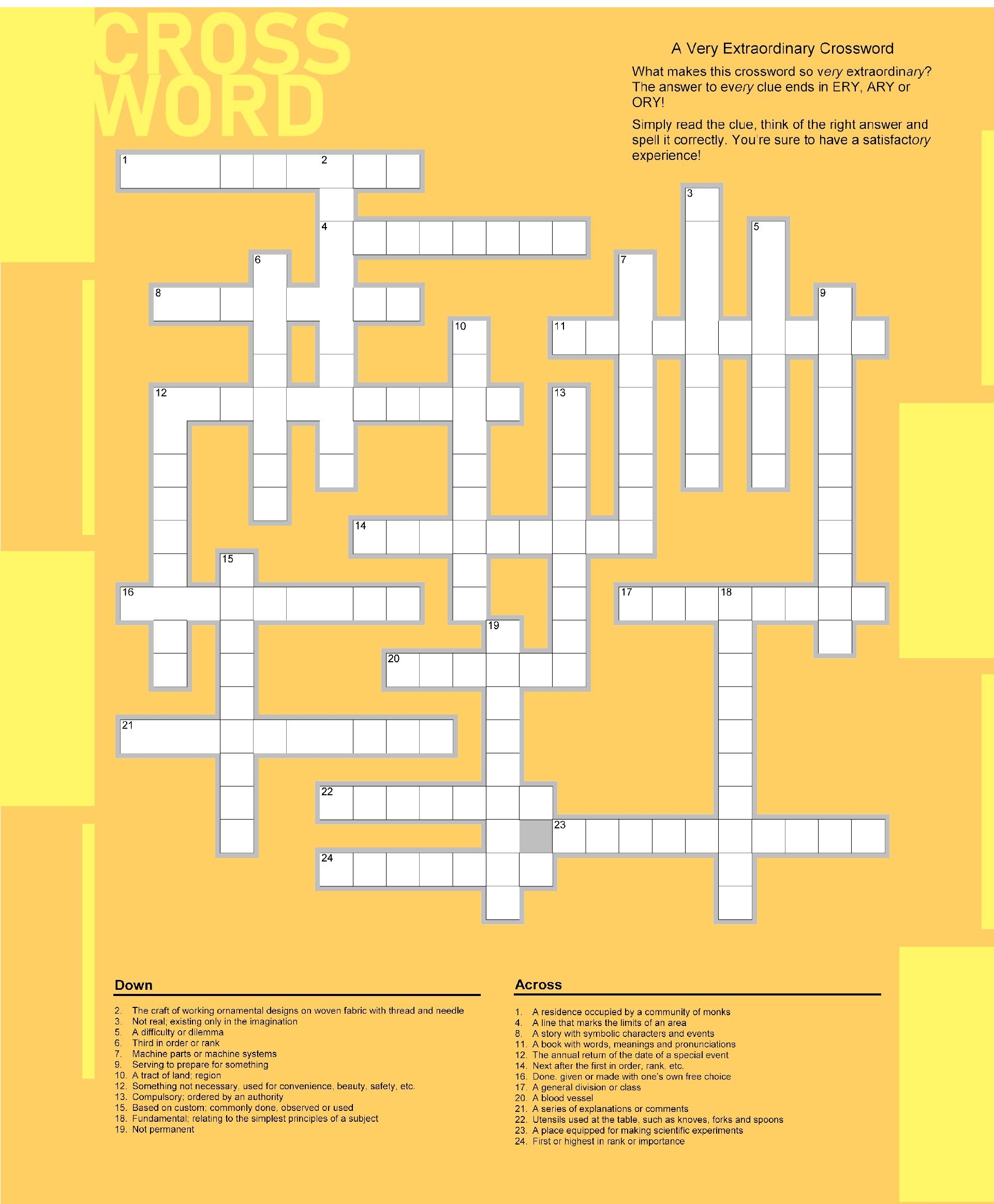 Entertainment Crossword Puzzles 10 Free PDF Printables Printablee