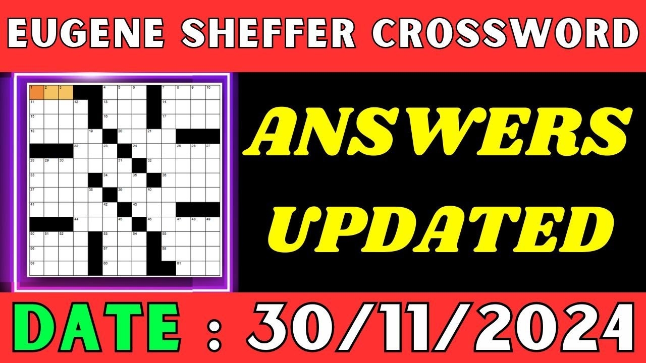Eugene Sheffer Crossword Puzzle Printable FREE Printable HQ