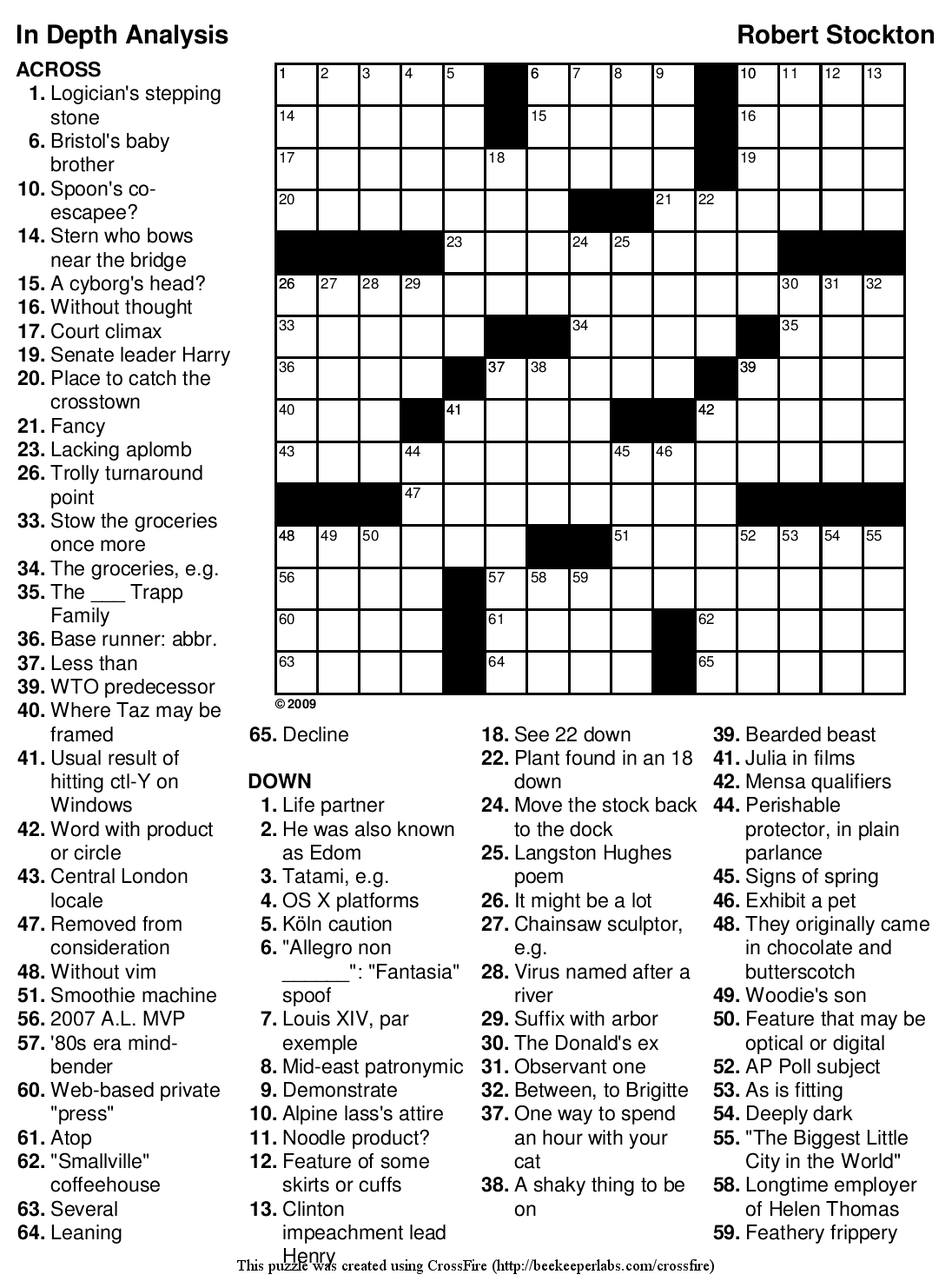 Eugene Sheffer Printable Crossword Puzzles Eugene Sheffer Printable Crossword Puzzles