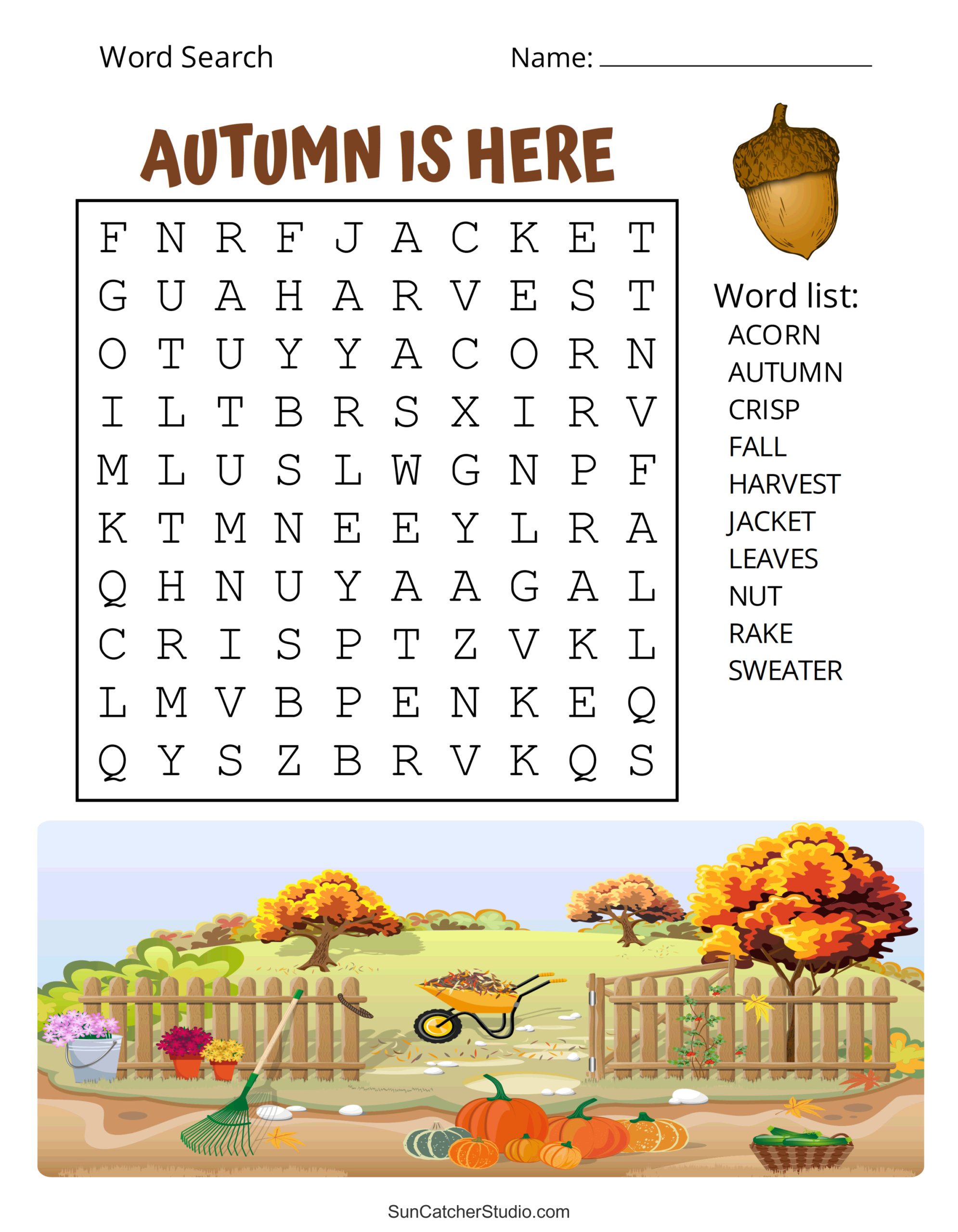 Fall Word Search Puzzles Fall Word Search Puzzles