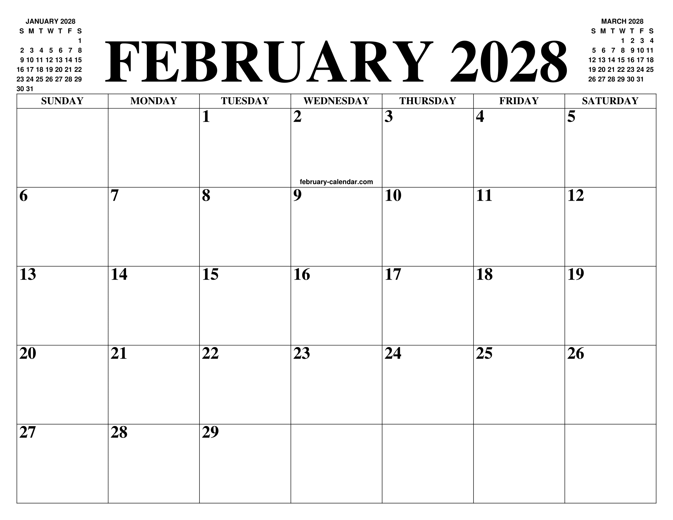 FEBRUARY 2028 CALENDAR OF THE MONTH FREE PRINTABLE FEBRUARY CALENDAR FEBRUARY 2028 CALENDAR OF THE MONTH FREE PRINTABLE FEBRUARY CALENDAR