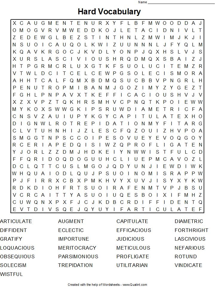 Free Advanced Word Search Printables