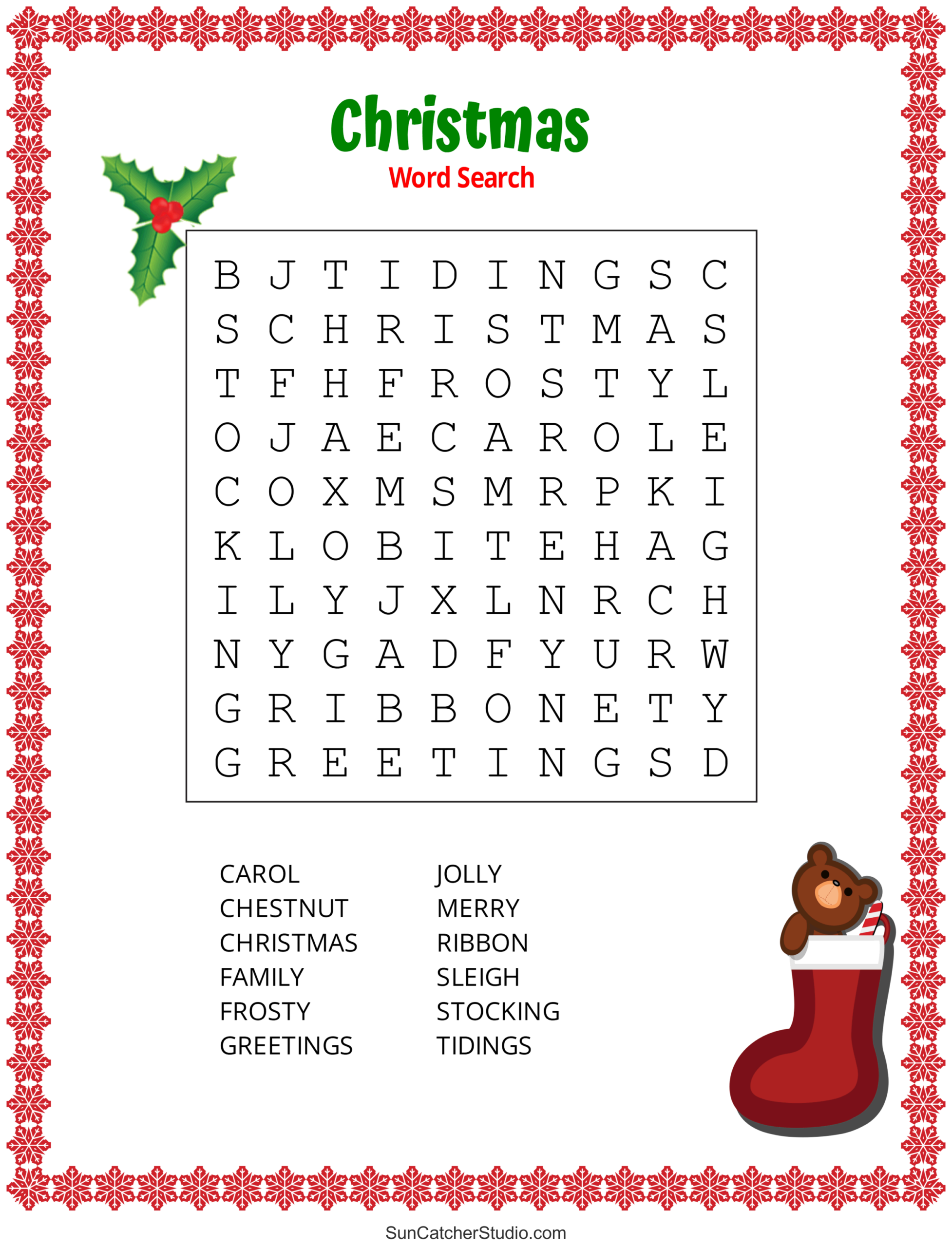 Free Christmas Word Search Printable For Adults Word Search Maker
