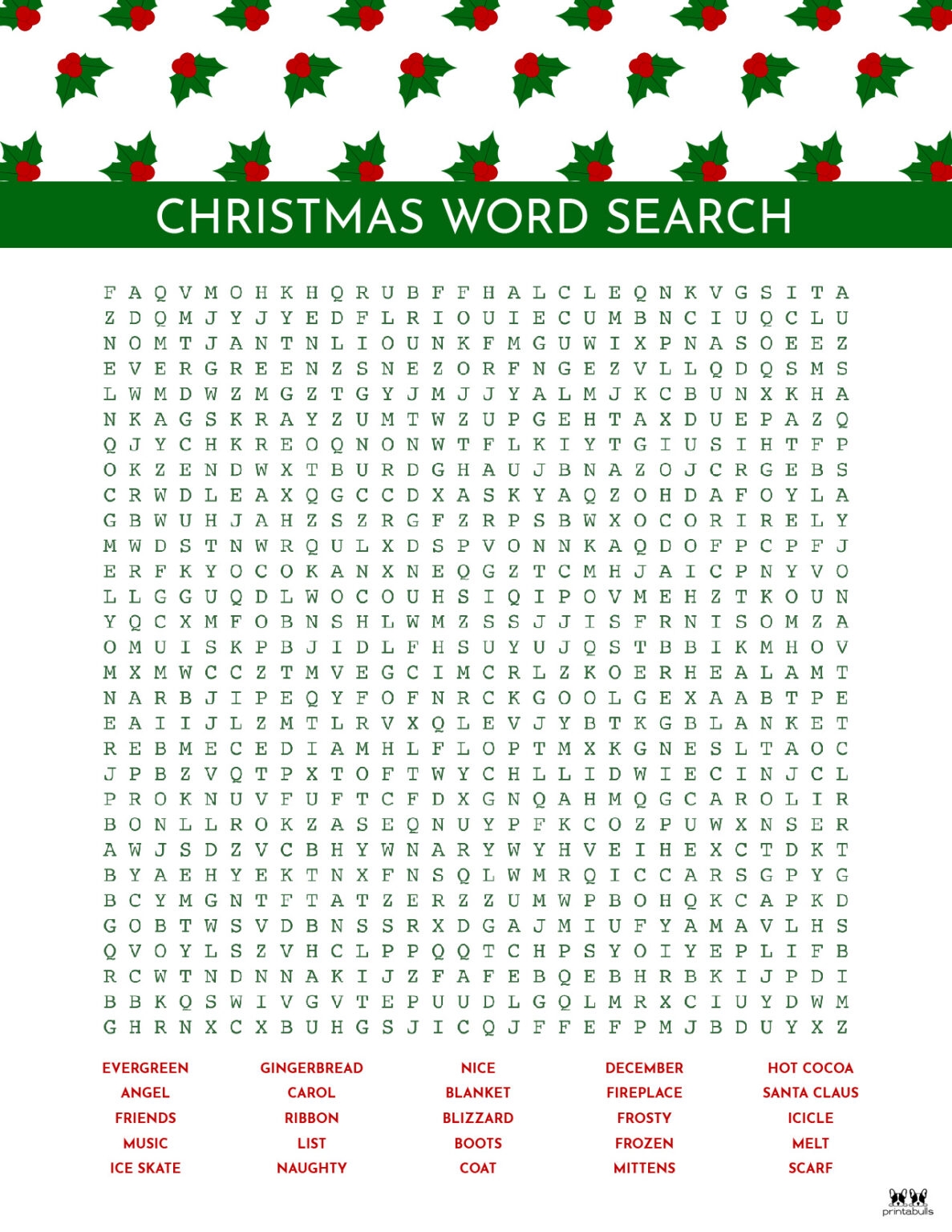Free Christmas Word Search Printable For Adults Word Search Maker