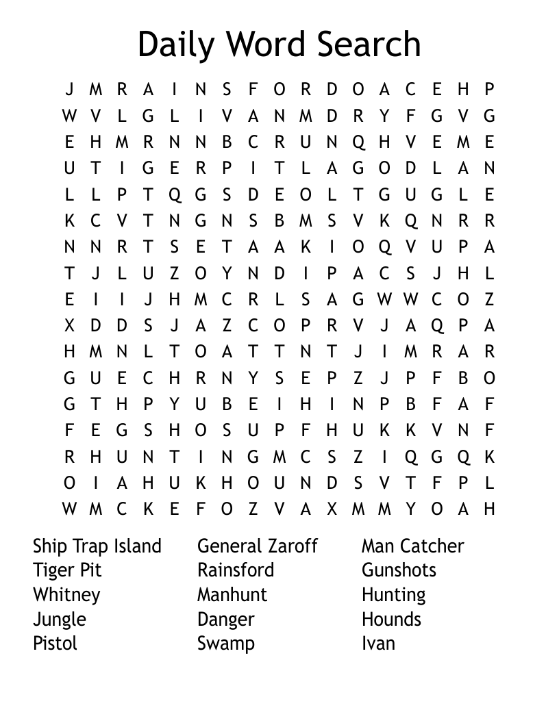 Free Daily Word Search Printable Word Search Maker