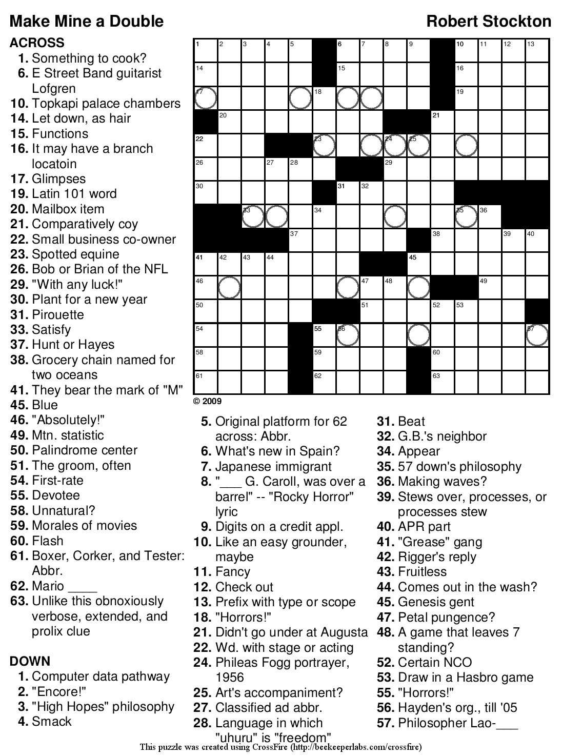 Free Difficult Crossword Puzzles Free Printable Crosswords