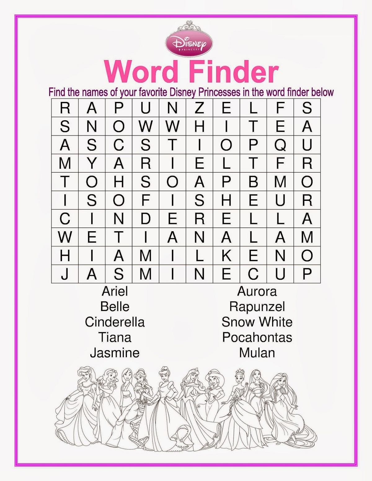Free Disney Word Search Printable Word Search Maker