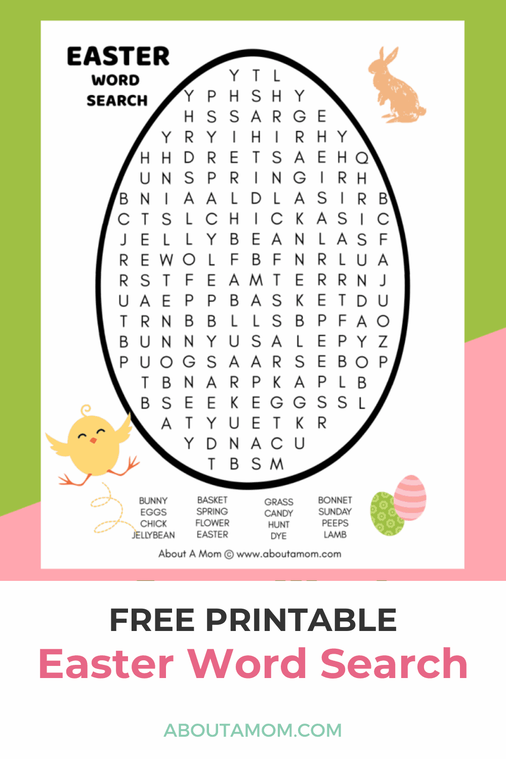 Free Easter Word Search Printable About A Mom