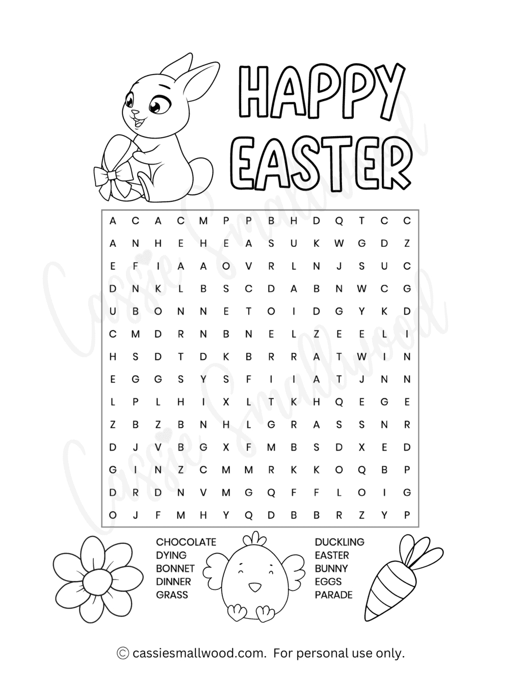 Free Easter Word Search Printable Worksheets Word Search Maker