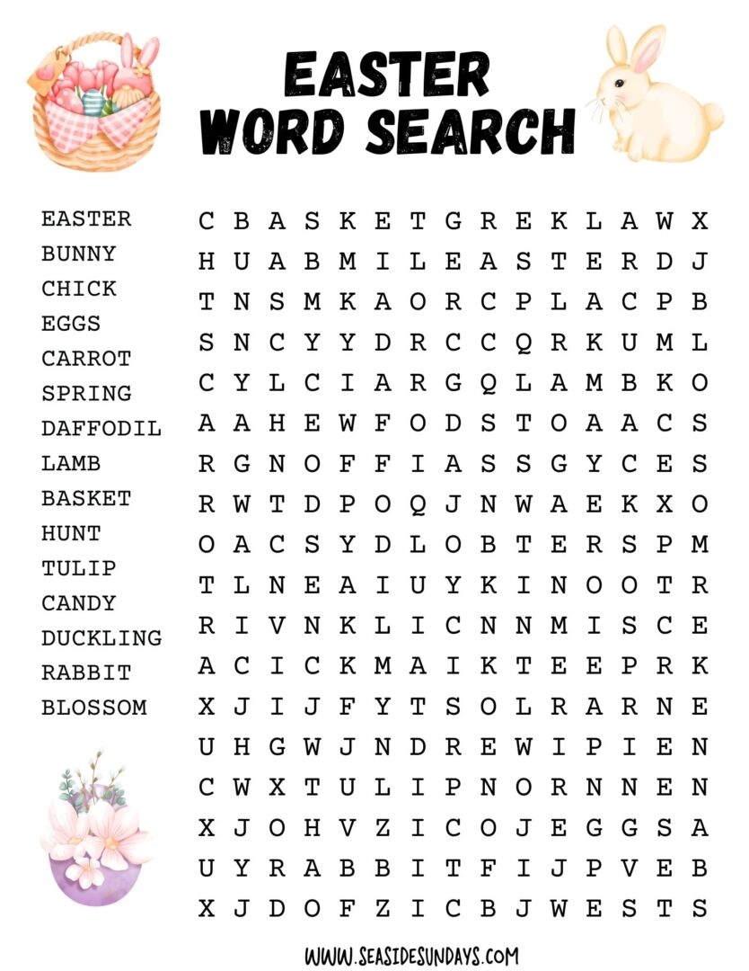 Free Easter Word Search Printable Free Easter Word Search Printable