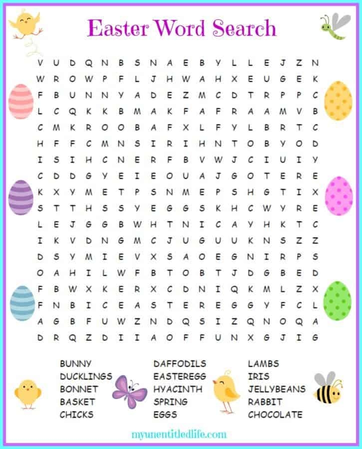 Free Easter Word Search Printables For Kids
