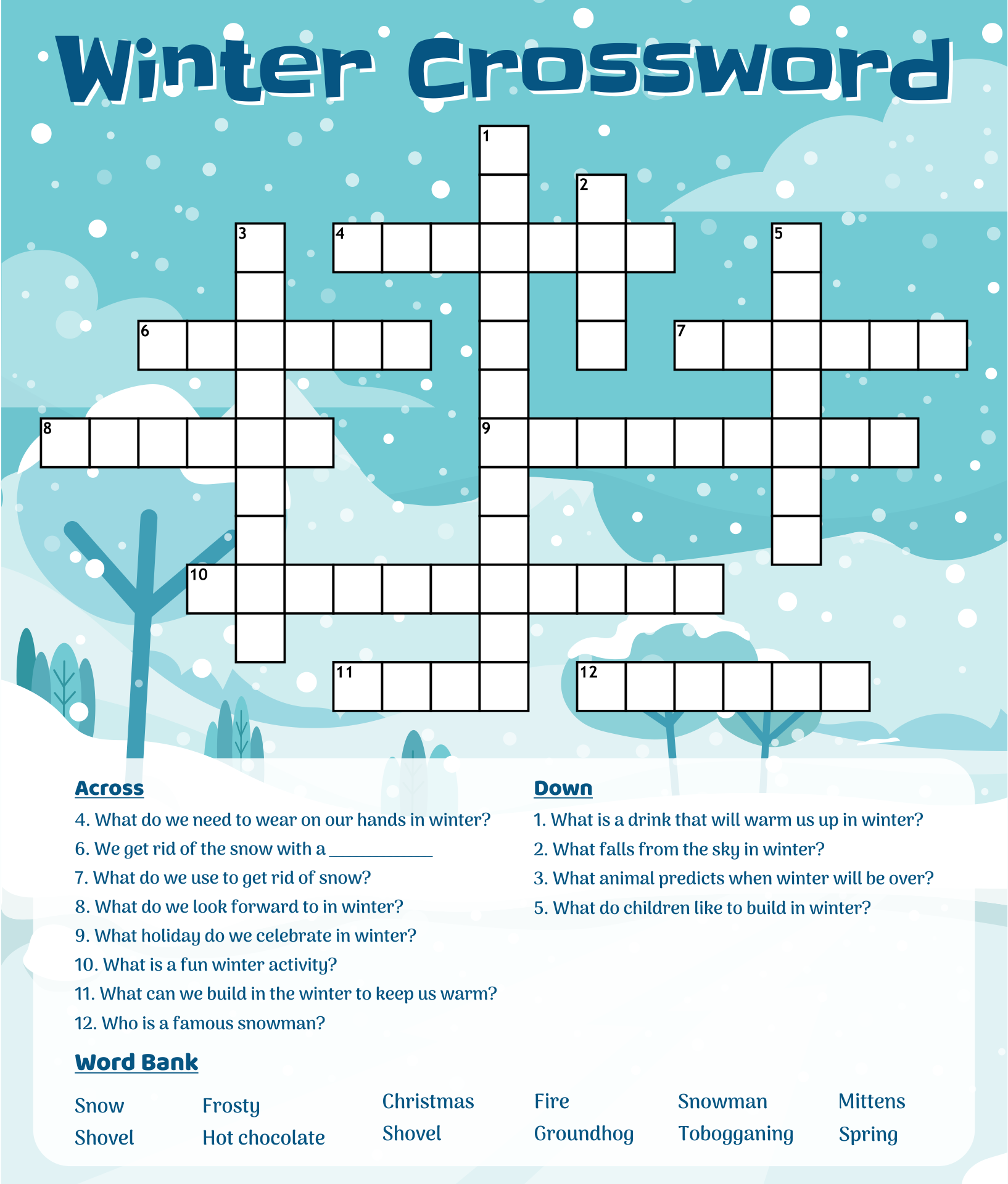 Free Easy Crosswords Printable