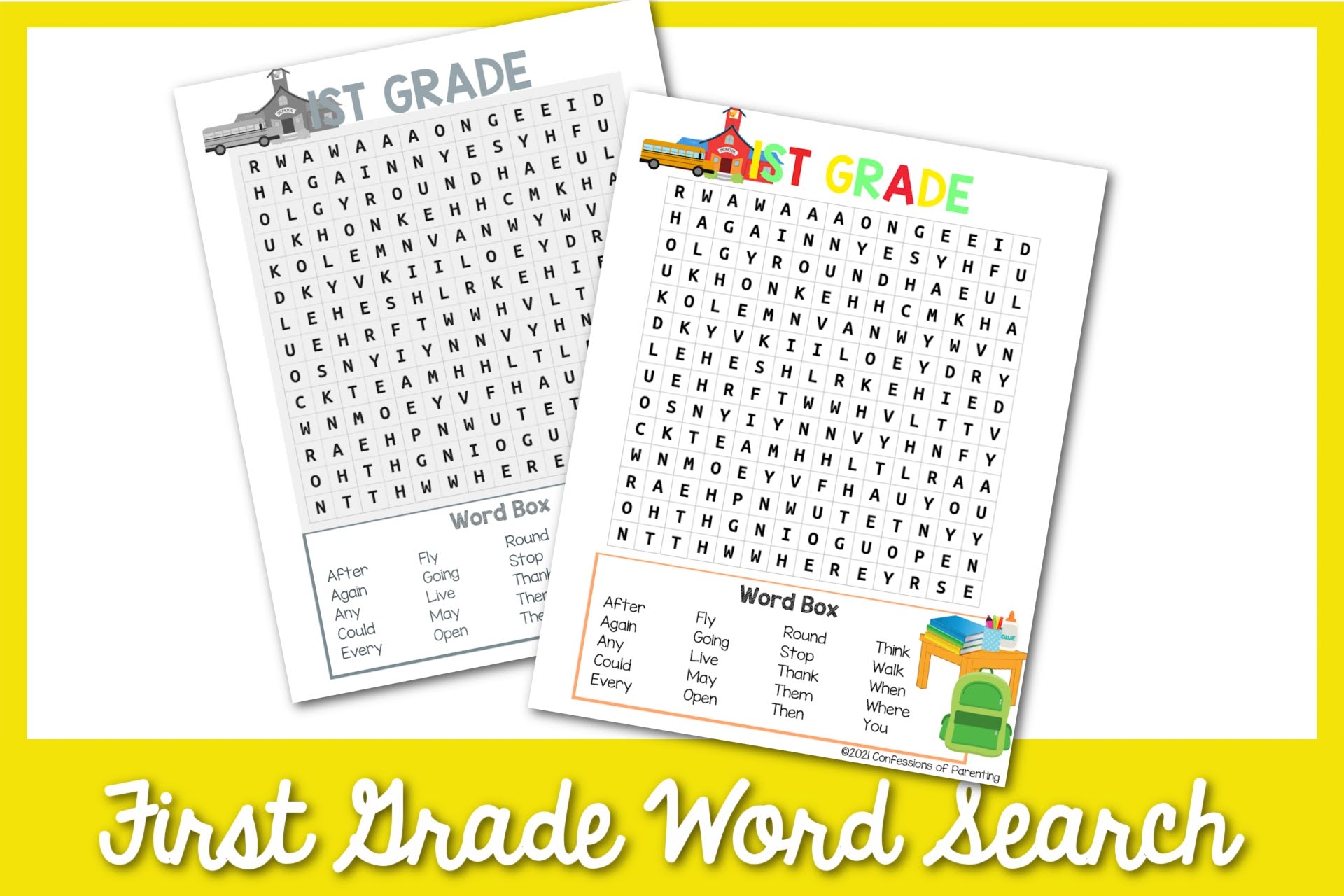 Free First Grade Word Search Printable Free First Grade Word Search Printable