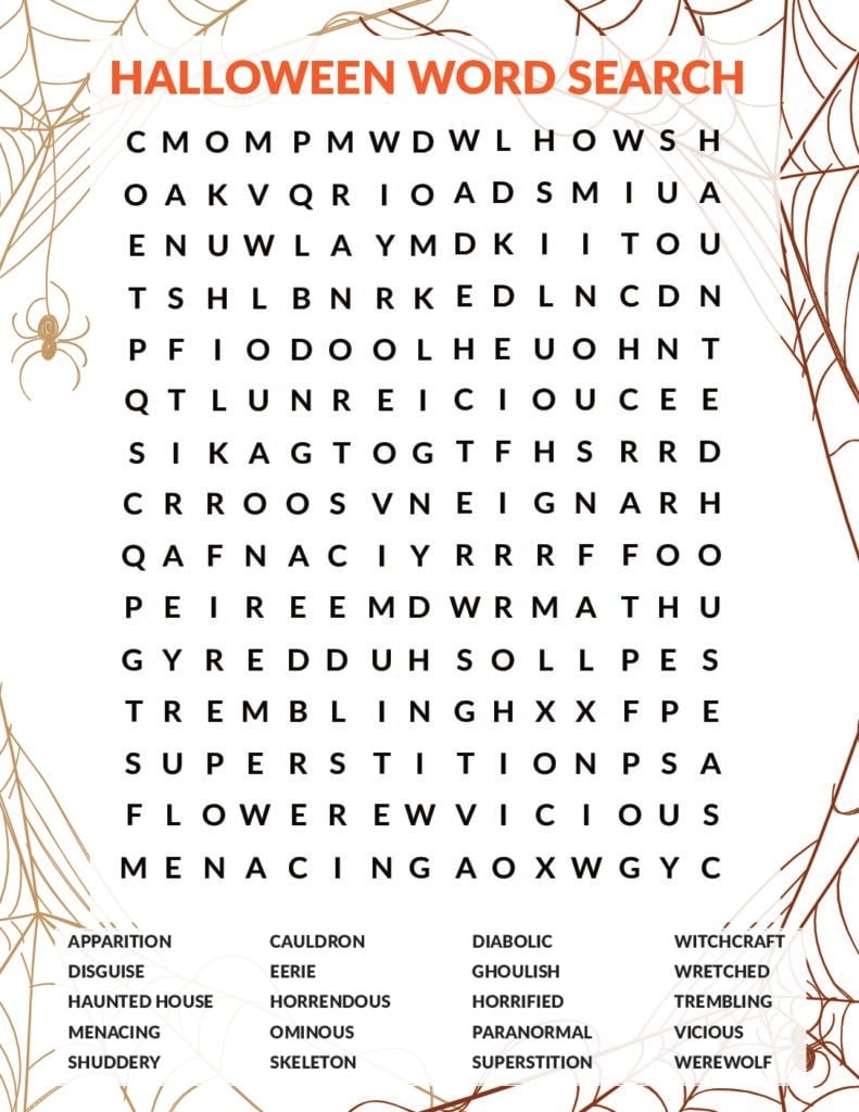 Free Hard Halloween Word Search Printable Freebie Finding Mom