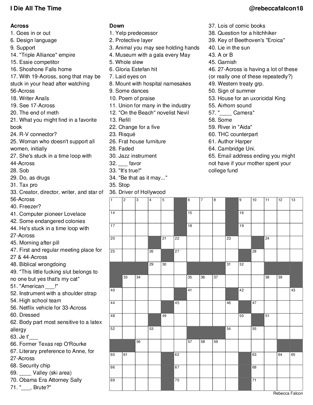 Free Ny Times Printable Crossword Puzzles Free Printable