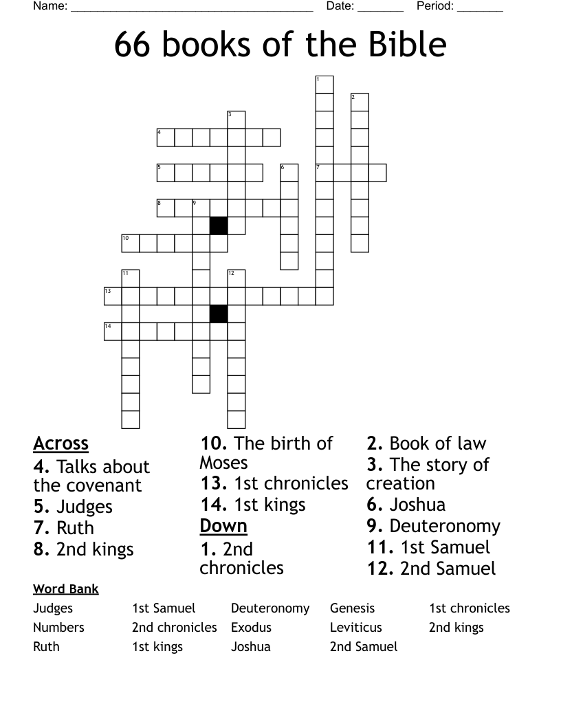 Free Printable Bible Crossword Puzzles With Answers FREE Printable