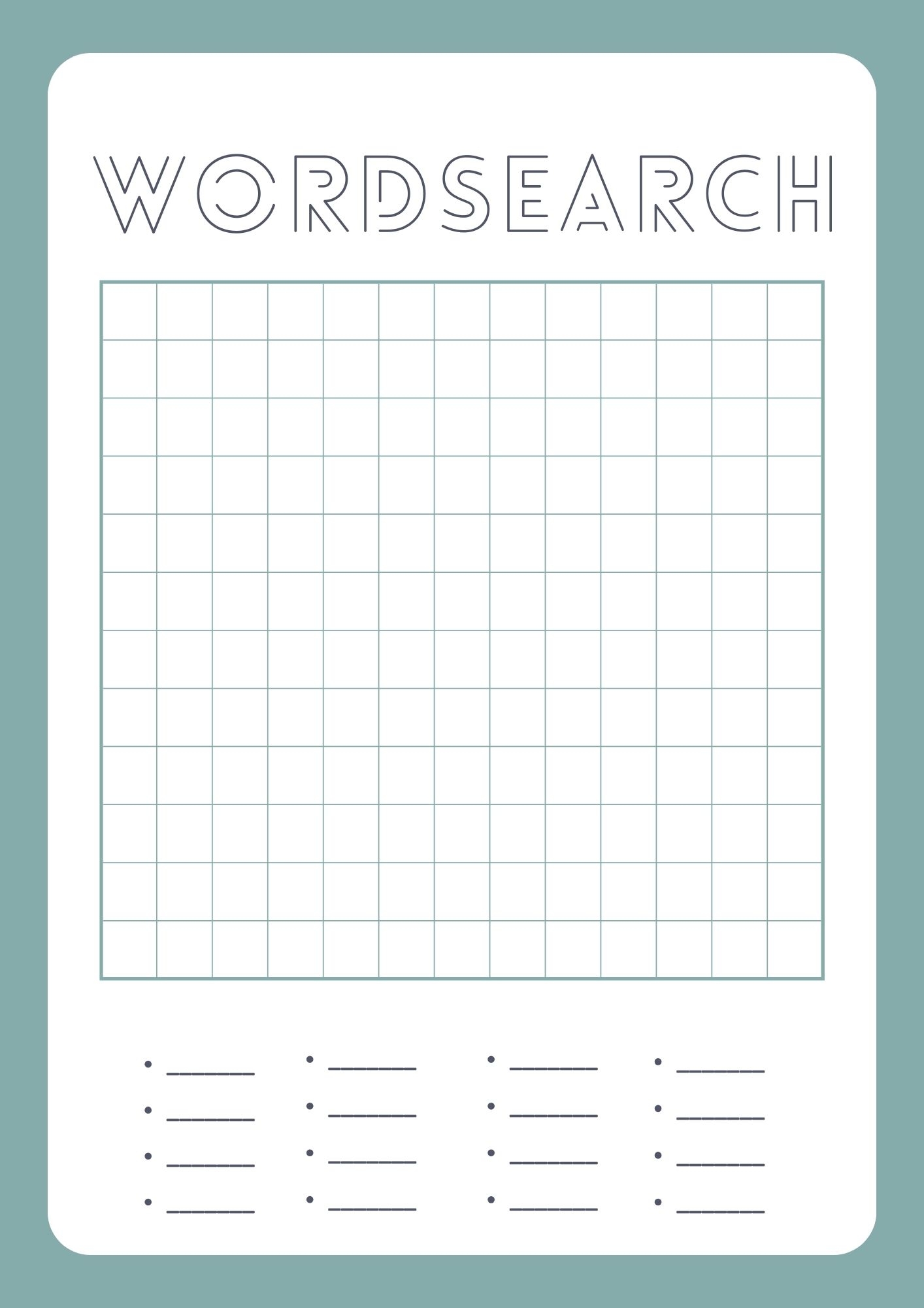 Free Printable Blank Word Search Templates PDF Included Printables Hub