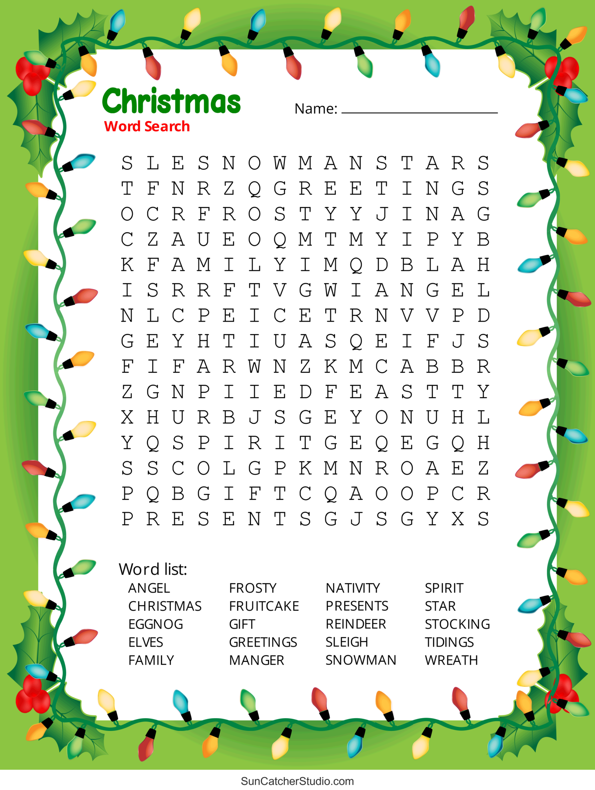 Free Printable Christmas Word Searches Fanny Printable