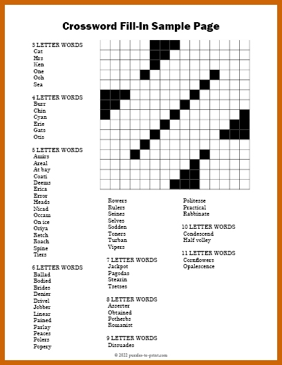 Free Printable Crossword Fill In Puzzles Download Free Printable 