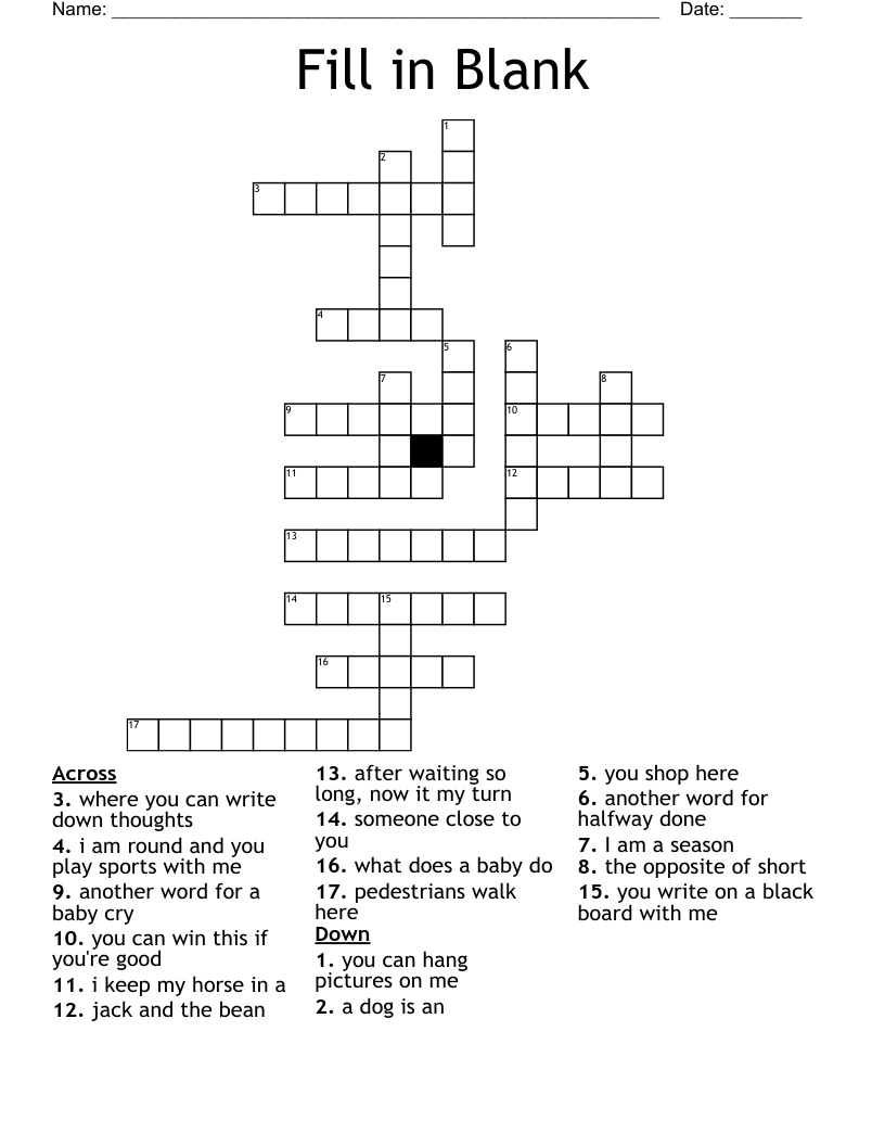 Free Printable Crossword Fill In Puzzles Download Free Printable 