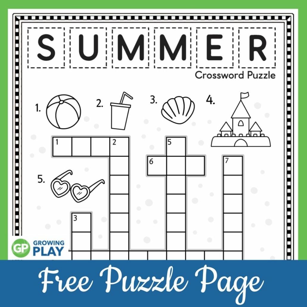 Free Printable Crossword Puzzles For Kids Growing Play