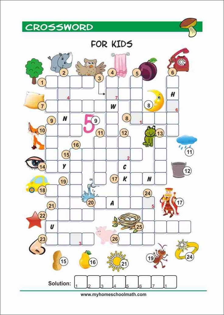 Free Printable Crossword Puzzles For Kids With Pictures In 2025 