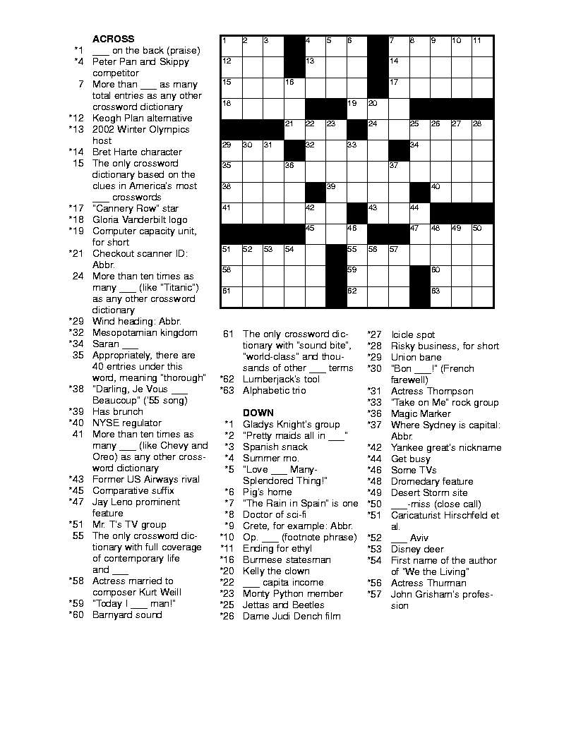 Free Printable Crossword Puzzles Medium Difficulty Pdf Free Daily 