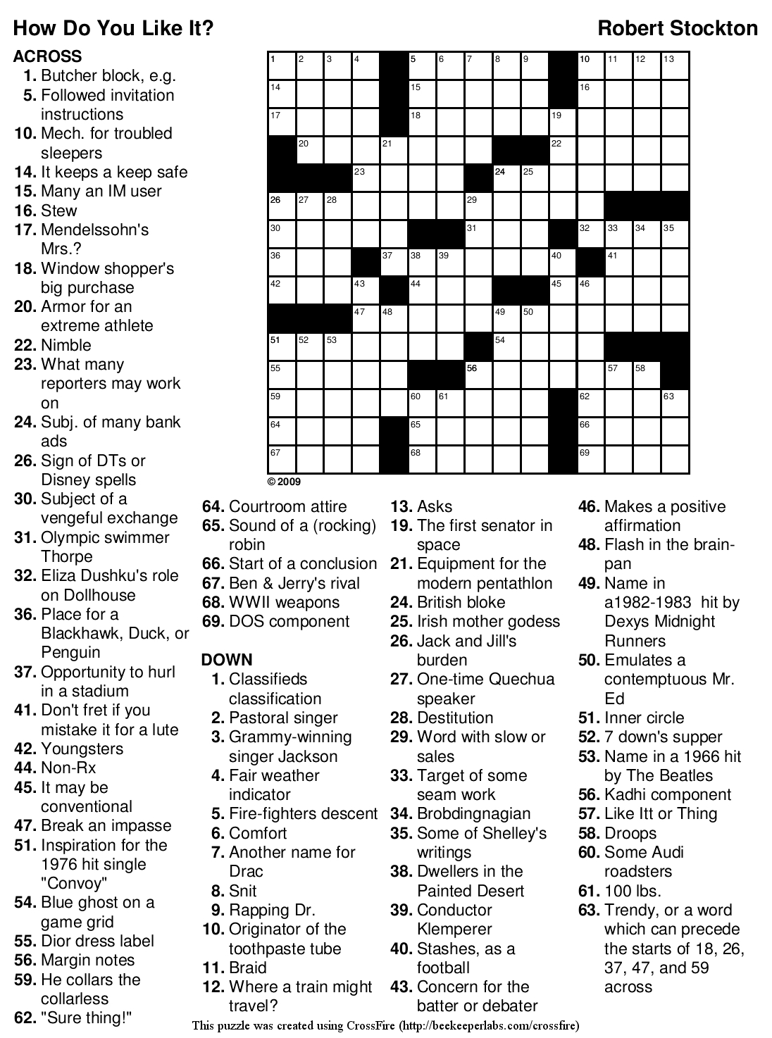 Free Printable Crossword Puzzles With Answers