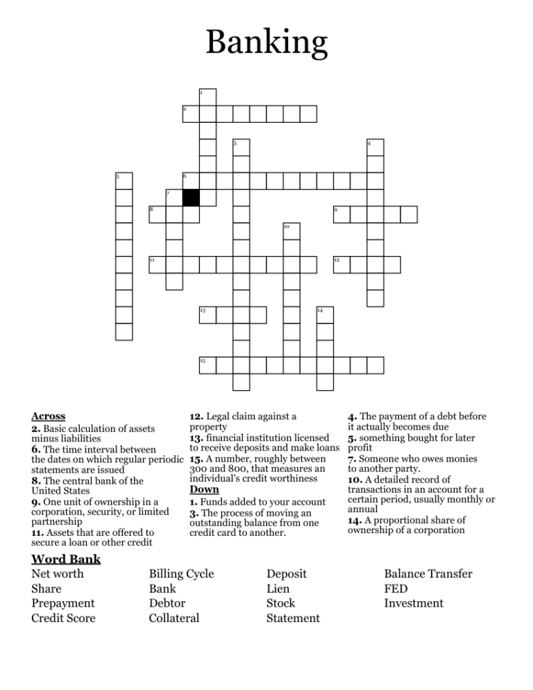 Free Printable Crossword Puzzles With Word Bank Free Printable 