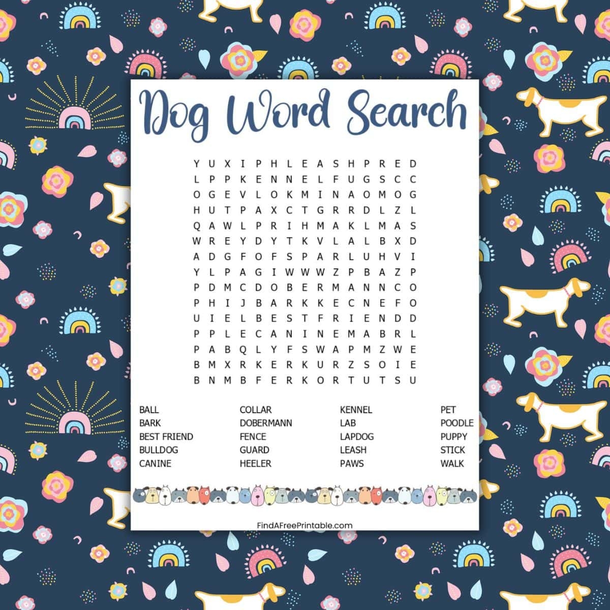 FREE PRINTABLE DOG WORD SEARCH Find A Free Printable FREE PRINTABLE DOG WORD SEARCH Find A Free Printable